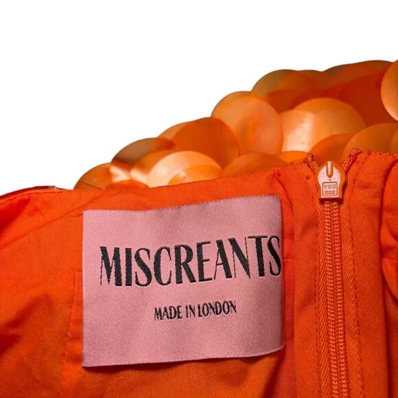 Miscreants Orange Sequin Mini Skirt Showgirl Sample Size Small - Picture 2 of 5